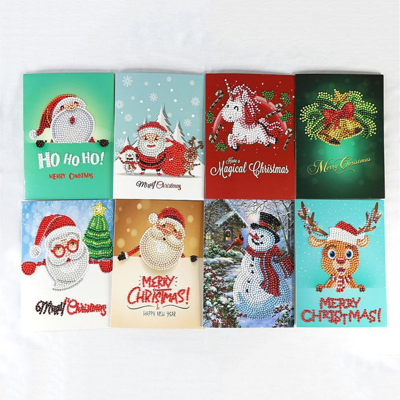Diamond Painting Xmas Postcards Diamond Painting Greeting Cards Merry Christmas