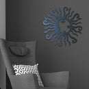 Wall Art Sun Moon Stars Decor Metal Sculpture for Indoor Outdoor (Black) Newly