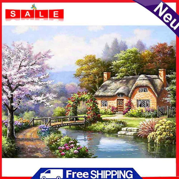 Village 5D Full Square Drill DIY Diamond Painting Scenery Rhinestone Picture Art
