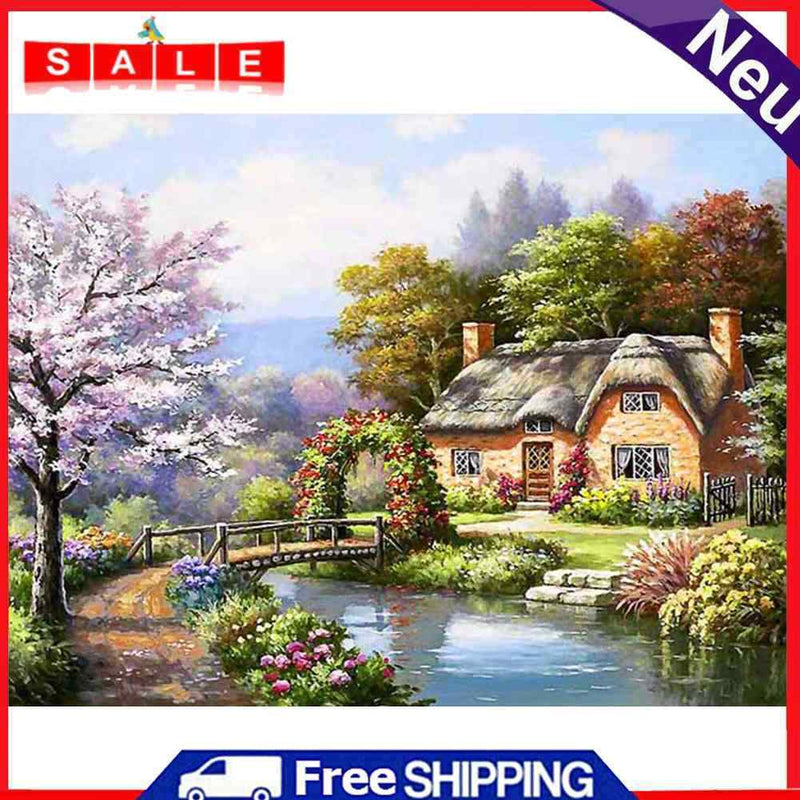 Village 5D Full Square Drill DIY Diamond Painting Scenery Rhinestone Picture Art