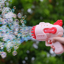 Bubble Guns Toys 12 Holes Electric Bubbles Machine for Kids Play (Pink)