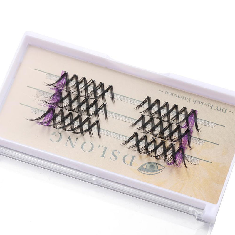 Volume Segment Eyelashes V-shape Cluster Lashes Individual False Eyelashes Blue
