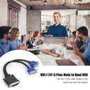 DVI 24+5 Pin Male to Two VGA Female Converter Connector Adapter Cable for Laptop