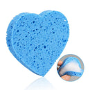Heart Shaped Wood Pulp Cotton Face Cleansing Sponge Cosmetic Puff (Blue)