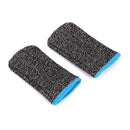 2pcs 24-Stitch Mobile Game Finger Cover Anti-Sweat Anti-Skid (Black Blue) Newly