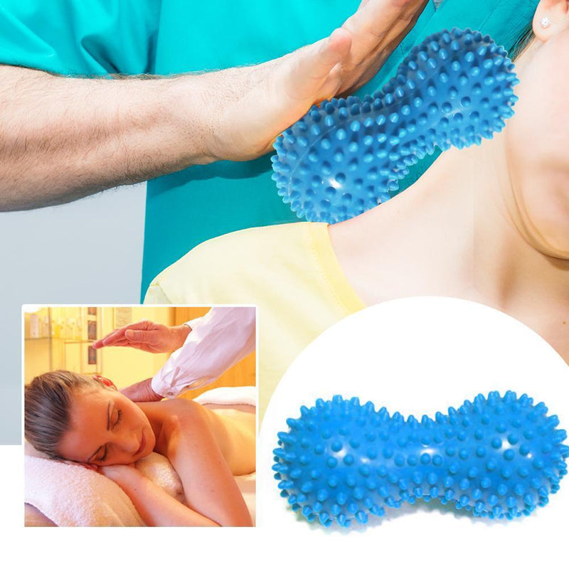 Peanut Shape Massage Fitness Ball Stress Relax Body Spiky Massager (Blue) Newly