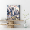 Lighthouse After Storm Oil Paint By Numbers DIY Handpainted Home Decoration