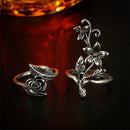 Stackable Midi Rings Set Stack Rings Knuckle Rings Set Hollow Carved Flowers