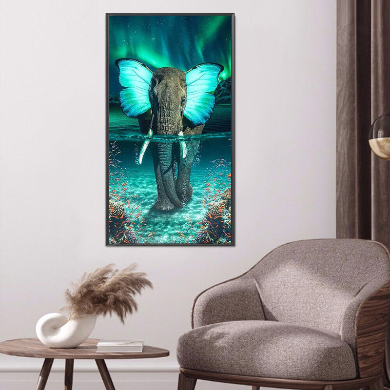 Full Cross Stitch 11CT Butterfly Elephant Handmade Cotton Thread Animal Cra