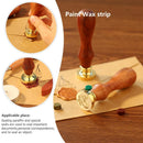Retro Plant Pattern Wood Handle Copper Head Sealing Wax Seal Stamp Post Decor