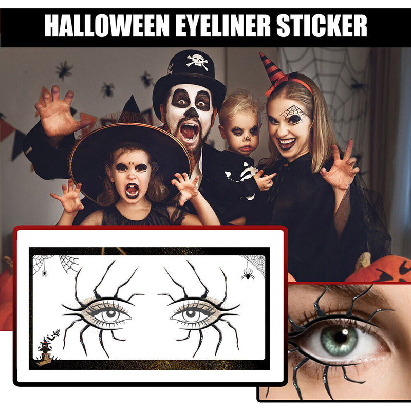 #A 1 Pair Halloween Eyeliner Stickers Horror Spider Cobweb Bat Face Laces Sticke