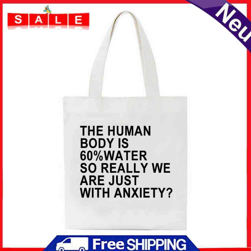 SoeHong Linen Shopping Bag, Printed, with Letters, 35 x 38 cm