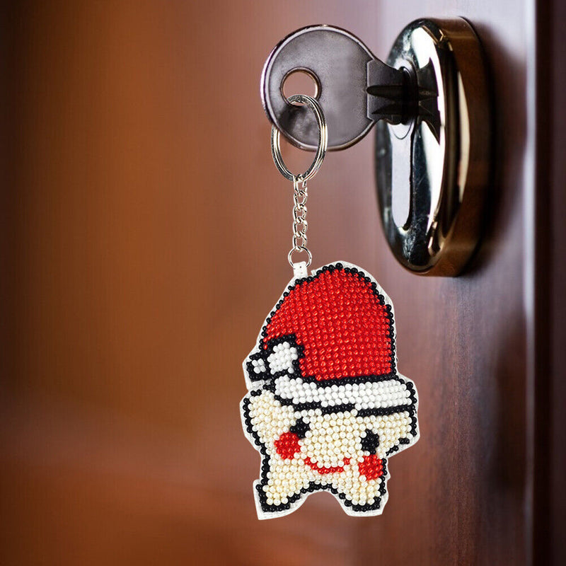 DIY Handmade Full Beads Embroidery Five-Pointed Star Cross Stitch Keychain Craft