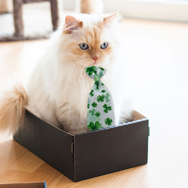 Dog Neck Tie St. Patricks Day Costume Pet Dog Cat Ties Collar - Irish Shamroc