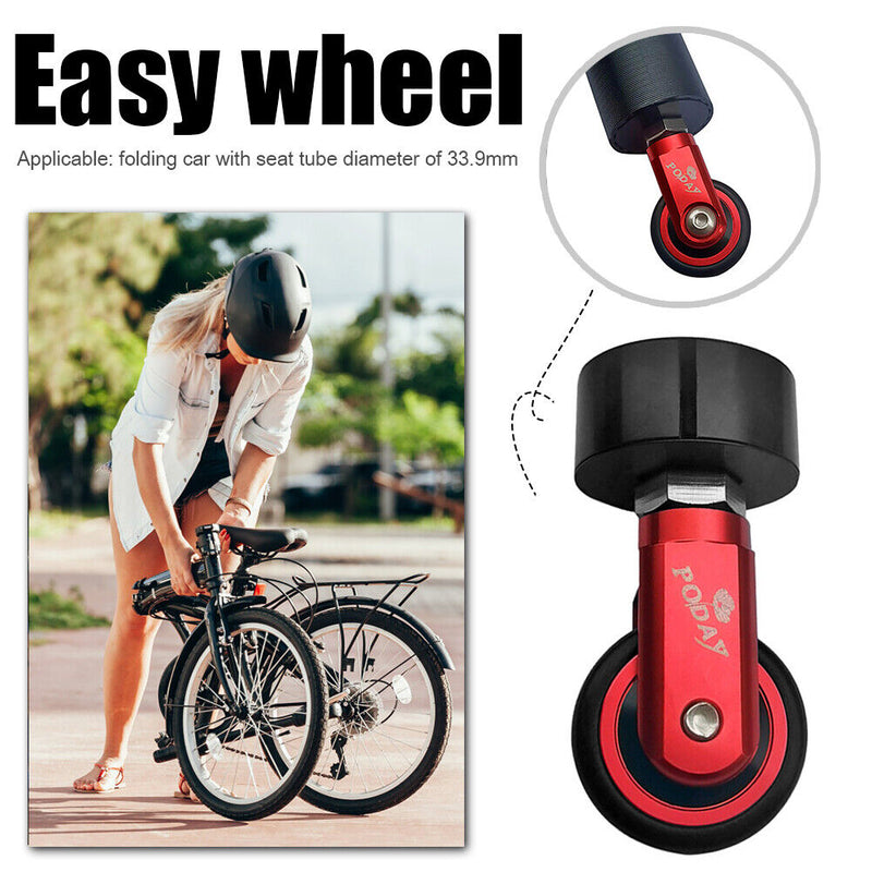Poday Easy Wheel for K3PLUS 412 Folding Bike 33.9mm Seat Post Parts (Red) Newly