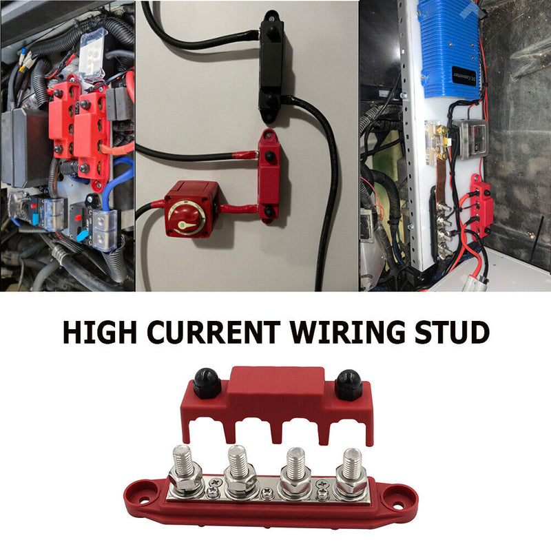 4 Post Power Distribution Block Terminal Screw Bus Bar High Current Wiring Stud