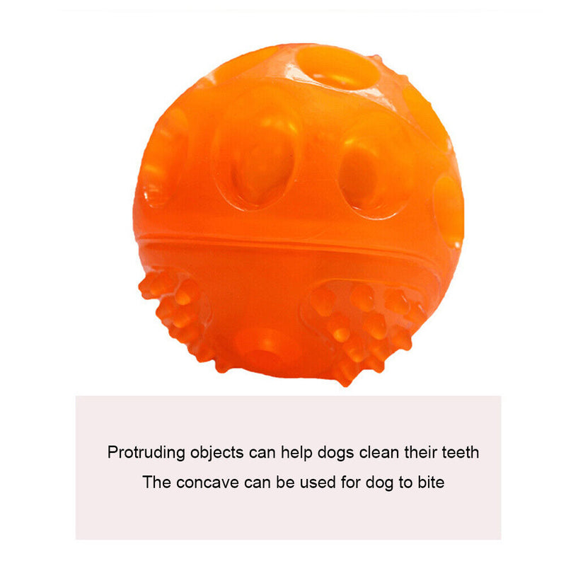 Pet Dog Bite Resistant Sound Molar Ball Training Interactive Ball (Orange) Newly