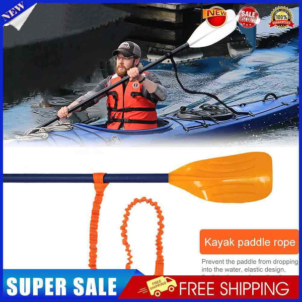 #A Elastic Canoe Paddle Leash Adjustable Tie Rope Stretchable Paddle Anti Lost R