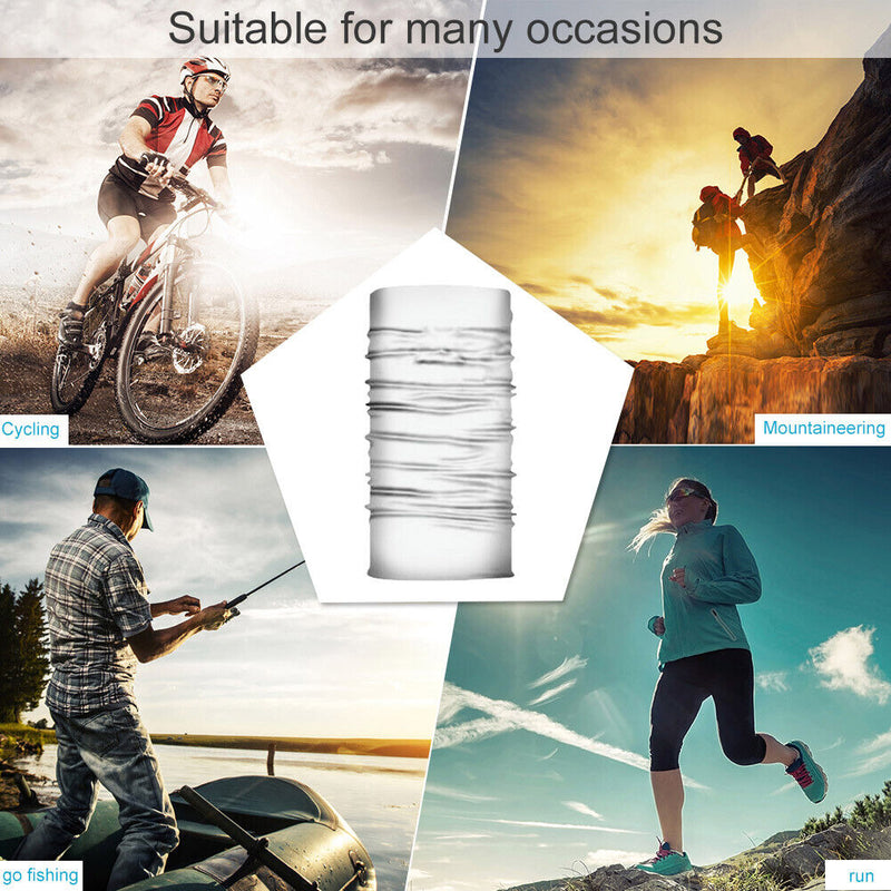 Cycling Camping Neck Tube Scarf Outdoor Gaiter Bandana Headband (White) Newly