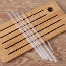 Transparent Party Supplies Glass Straws Clean Brush Reusable Straight Tube