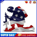 American Flag Kneeling Soldier Pattern Acrylic Garden Yard Weathered Flag Decor