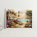 11CT Full Embroidery Kit Stamped DIY Sea Lighthouse Cross Stitch Ornaments