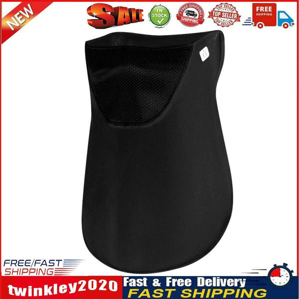 Ice Silk Hanging Ear Face Neck Scarf UV Protection Gaiter Bandana (Black) Newly