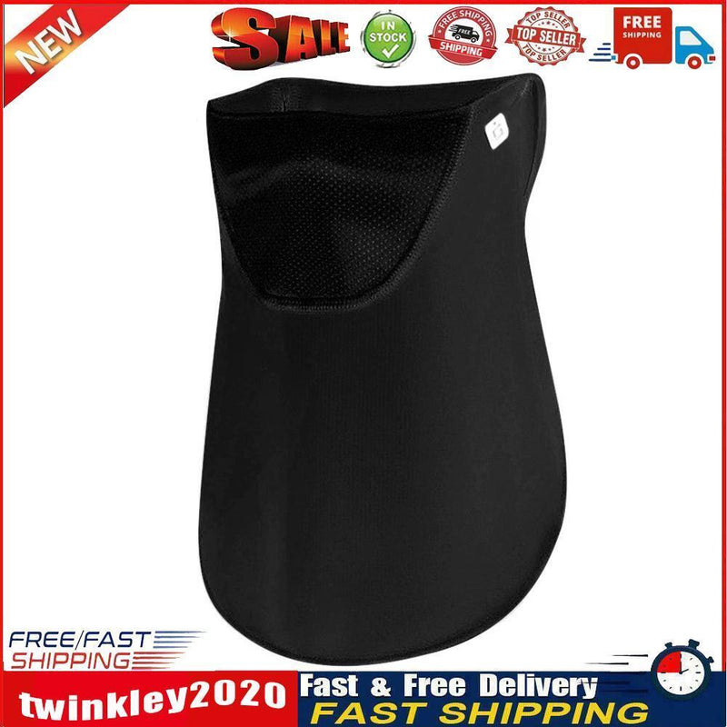 Ice Silk Hanging Ear Face Neck Scarf UV Protection Gaiter Bandana (Black) Newly