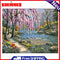 Y Painting by Numbers Romantic Creek Oil Painting on Canvas Hand Painted, Landscha