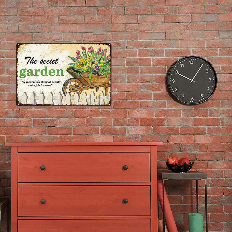 Garden Retro Metal Plate Tin Sign Poster Plate Iron Painting Wall Home Decor