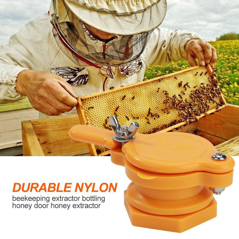Nylon Bee Extractor Honey Tap Gate Valve Gardening Beekeeper Tool (Yellow) Newly