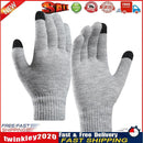 Full Finger Knitted Gloves Men Women Bike Warm Touch Screen Mittens (Grey) Newly