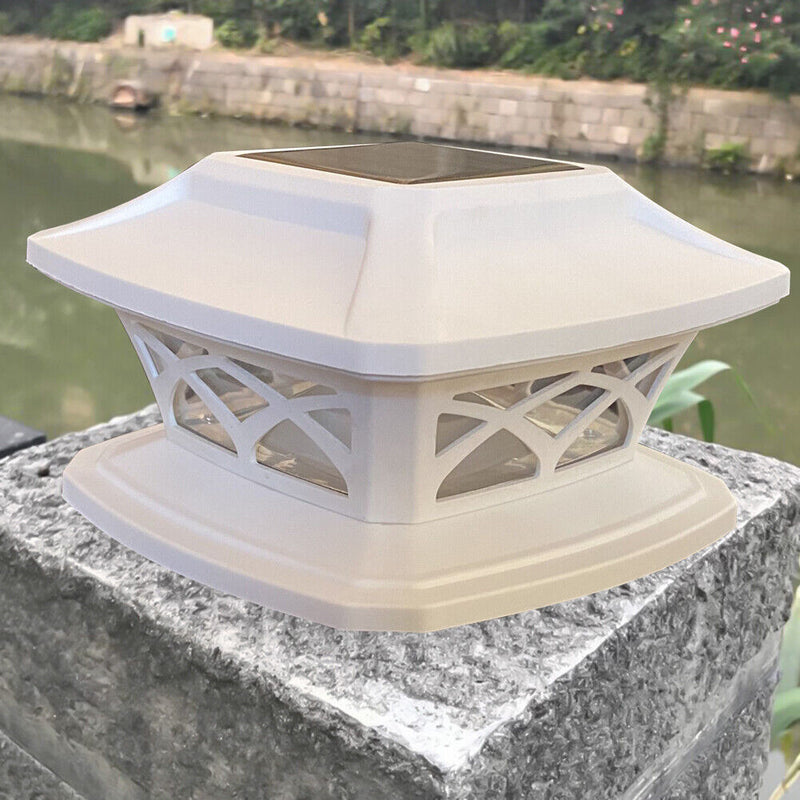 Garden Solar Post Light LED Outdoor Fence Gate Pillar Head Courtyard Lamp Newly