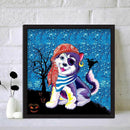 5D DIY Cartoon One-Eyed Dog Mosaic Full Round Drill Art Craft Diamond Painting