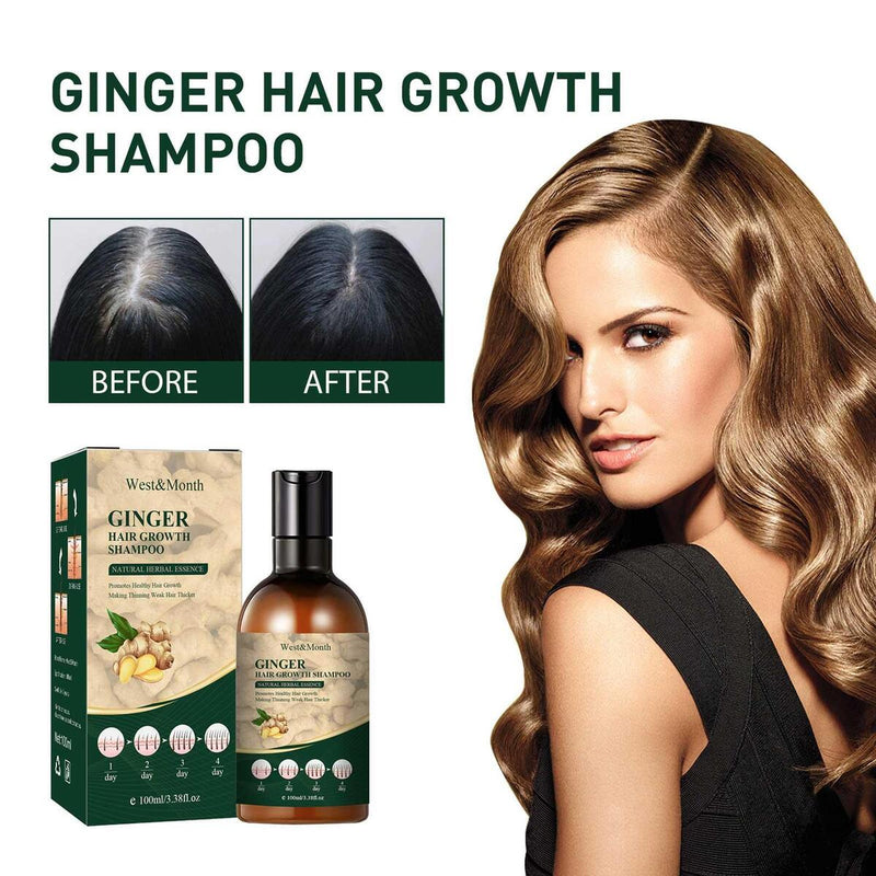 Ginger Hair Shampoo Anti Dandruff Anti-Itching Cleansing Control Nourishing X4W3