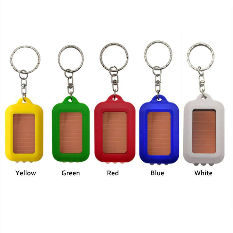 Mini Portable Solar 3 LED Light Keychain Camping Torch Flashlight (White)