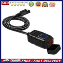USB Charger DC12V Motorcycle Handlebar Phone Charger Dual Ports Adapter (Blue)