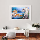 5D DIY Diamond Painting Tigers Full Round Drill Mosaic Art Picture Rhinesto
