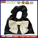 Fashion Women Casual Pleated PU Contrast Color Bowknot Small Tote Purse Handbags