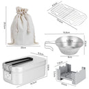 Foldable aluminum lunch rack retro nostalgic Japanese lunch rack set (850ml