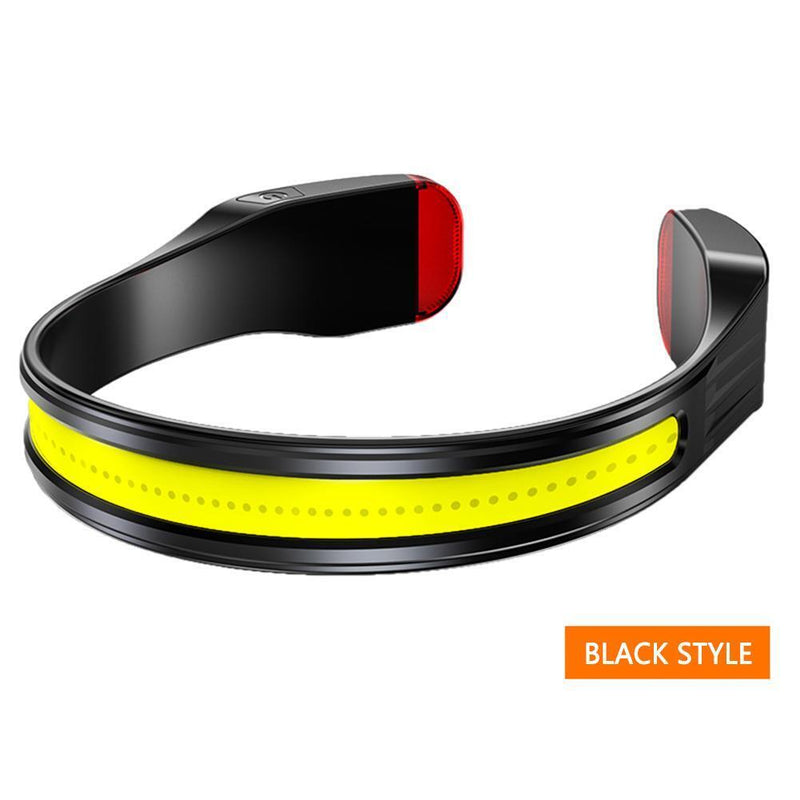 COB LED Headlight Portable 500LM Headlamps Torch for Camping Hiking (Black)