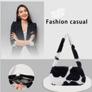 Animal Pattern Underarm Bag Women Mini Plush Shoulder Handbags Purse (13)