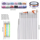 Nail Foil Paper Sequins Nail Lines Tools Kit DIY Nail Brush Painting Dotting