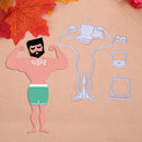 4pcs Summer Beach Man DIY Stencil Cutting Dies Scrapbooking Embossing Kart