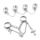 Jewelry Multi-layer Chain Cross Virgin Mary Pendant Open Finger Ring Punk Rings
