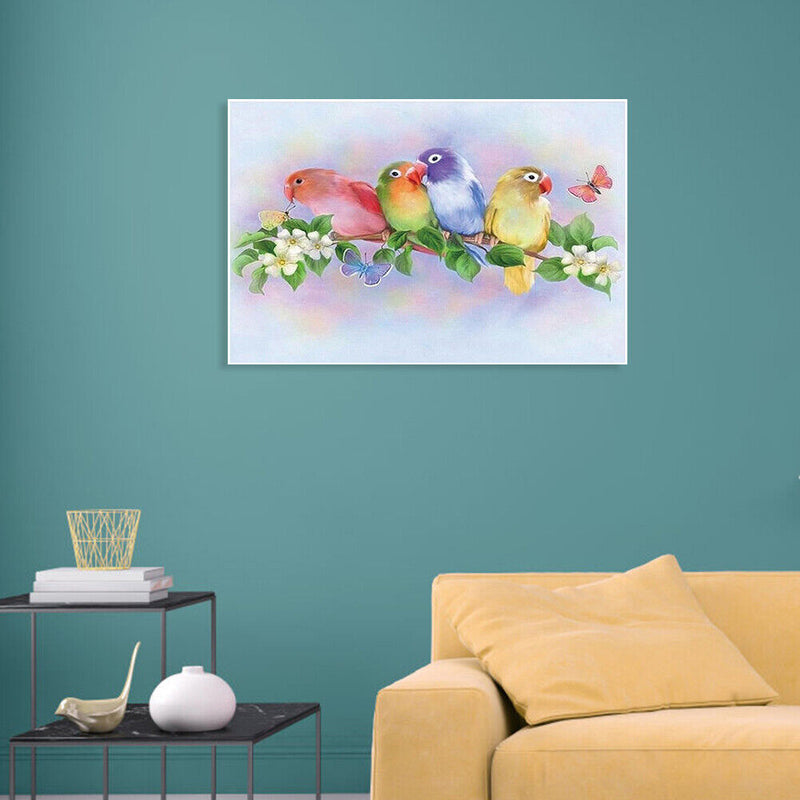 5D DIY Diamond Painting Standing Branch Parrots Cross Stitch Embroidery Rhinesto