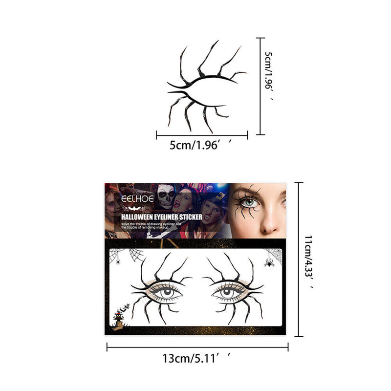 #A 1 Pair Halloween Eyeliner Stickers Horror Spider Cobweb Bat Face Laces Sticke