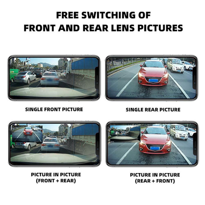4" 1080P HD Dual Lens Car DVR Front and Rear Camera Dash Cams Video Recorders