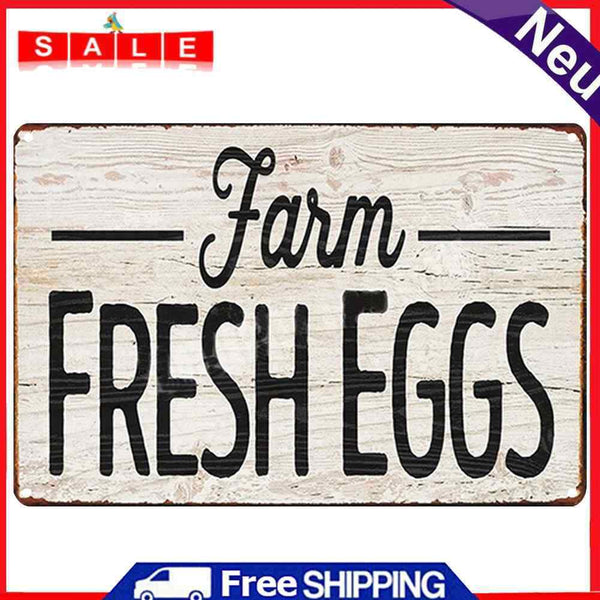 Fresh Eggs Retro Metal Plate Tin Sign for Bar Pub Club Cafe Wall Iron Painting