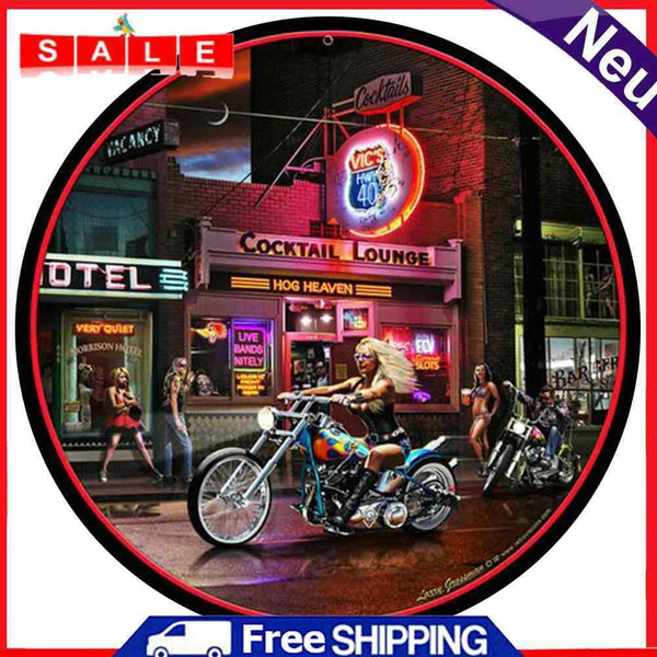 Motorcycle Girls Retro Metal Plate Tin Sign Poster Plate Wall Art Accessories